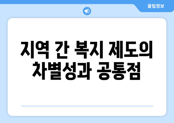 복지 제도의 지역적 특성과 차별성