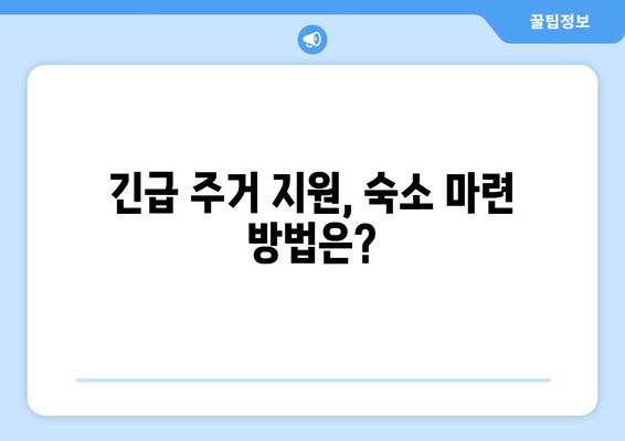 재난 상황에서 받을 수 있는 복지 서비스