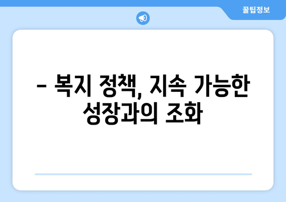 복지 정책의 재정적 지속 가능성 확보 방안