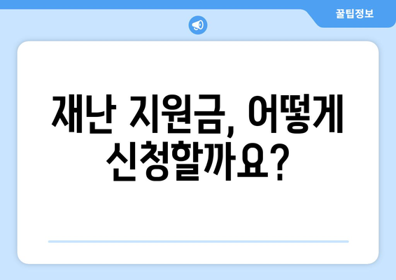 재난 상황에서 받을 수 있는 복지 서비스