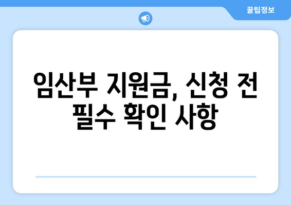 임산부를 위한 복지 지원 제도와 신청 꿀팁