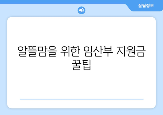 임산부를 위한 복지 지원 제도와 신청 꿀팁