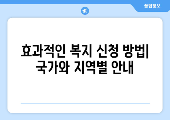 국가복지와 지역 복지의 차이점과 활용 팁